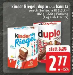Edeka kinder Riegel, duplo oder hanuta Angebot