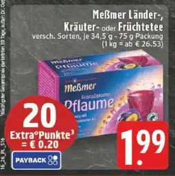 Edeka Meßmer Länder-, Kräuter- oder Früchtetee Angebot