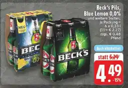 Edeka Beck's Pils, Blue Lemon 0,0% Angebot