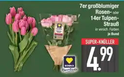 Edeka 7er großblumiger Rosen-* oder 14er Tulpen-Strauß Angebot