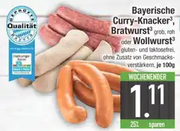 Edeka Bayerische Curry-Knacker, Bratwurst oder Wollwurst Angebot