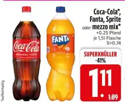 Edeka Coca-Cola, Fanta, Sprite oder Mezzo Mix Angebot