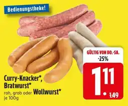 Edeka Curry-Knacker, Bratwurst, Wollwurst Angebot