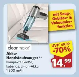 Combi CLEANmaxx Akku-Handstaubsauger Angebot
