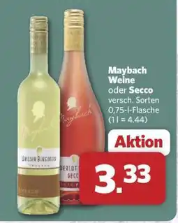 Combi Maybach Weine oder Secco Angebot