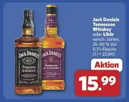 Combi Jack Daniels Tennessee Whiskey oder Likör Angebot