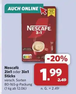 Combi Nescafé 2in1 oder 3in1 Sticks Angebot