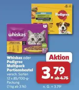 Combi Whiskas oder Pedigree Multipack Portionsbeutel Angebot
