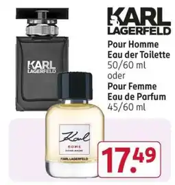 Rossmann Karl Lagerfeld Pour Homme Eau der Toilette 50/60 ml oder Pour Femme Eau de Parfum 45/60 ml Angebot