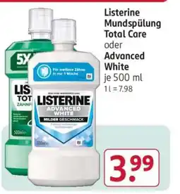 Rossmann Listerine Mundspülung Total Care oder Advanced White Angebot