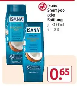 Rossmann Isana Shampoo oder Spülung Angebot