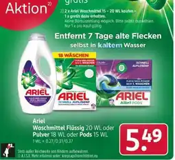 Rossmann Ariel Waschmittel Flüssig 20 WL oder Pulver 18 WL oder Pods 15 WL Angebot