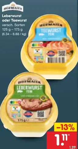 Netto Marken-Discount Hofmaier Leberwurst Angebot