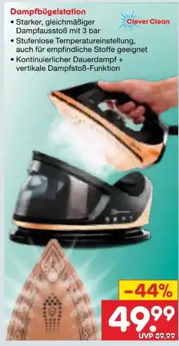 Netto Marken-Discount CleverClean Dampfbügelstation Angebot