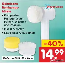 Netto Marken-Discount CleverClean Elektrische Reinigungsbürste Angebot