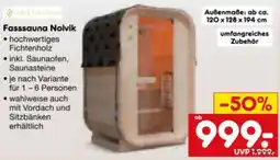 Netto Marken-Discount Artsauna Cube Fasssauna Nolvik Angebot