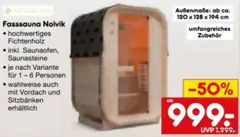 Netto Marken-Discount Artsauna Cube Fasssauna Nolvik Angebot