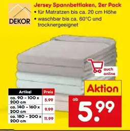 Netto Marken-Discount Dekor Jersey Spannbettlaken Angebot