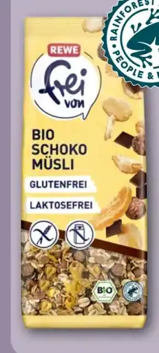 REWE Rewe Frei Von Bio Schokomüsli Angebot