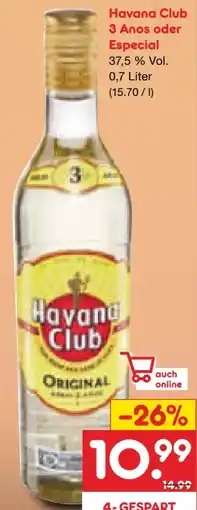 Netto Marken-Discount Havana Club Añejo 3 Años Angebot