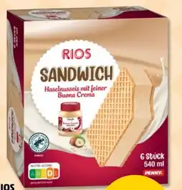 PENNY Rios Sandwich Haselnusseis mit Buona Crema Angebot