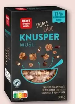 REWE Rewe Beste Wahl Knusper Müsli Triple Choc Angebot