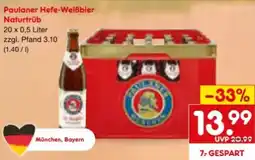 Netto Marken-Discount Paulaner Hefe-Weißbier Naturtrüb Angebot