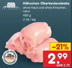 Netto Marken-Discount Gut Ponholz Hähnchen-Oberkeulensteaks Angebot