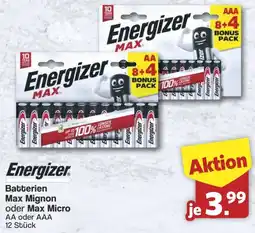 Famila Nord West Energizer Batterien Max Mignon oder Max Micro Angebot