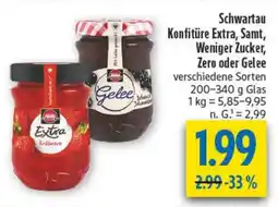 diska Schwartau Konfitüre Extra, Samt, Weniger Zucker, Zero oder Gelee Angebot