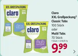 Rossmann Claro XXL Groẞpackung Classic Tabs oder Multi Tabs Angebot