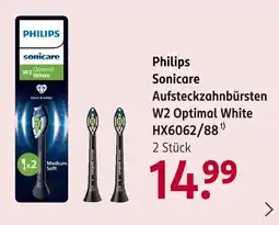 Rossmann Philips Sonicare Aufsteckzahnbürsten W2 Optimal White HX6062/88 Angebot