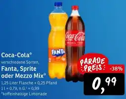 KONSUM Coca-Cola, Fanta, Sprite oder Mezzo Mix Angebot