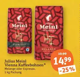 tegut Julius meinl vienna kaffeebohnen Angebot