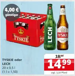 Getränke Quelle Tyskie oder lech Angebot