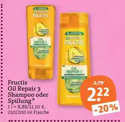 tegut Fructis oil repair 3 shampoo oder spülung Angebot