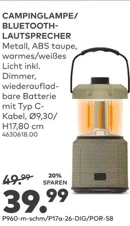 porta Campinglampe/bluetooth-lautsprecher Angebot