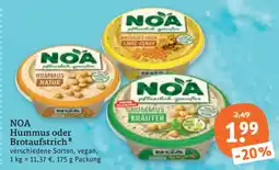 tegut Noa hummus oder brotaufstrich Angebot