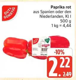 Marktkauf Gut & günstig paprika rot Angebot