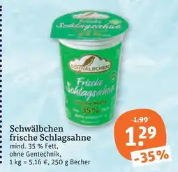 tegut Schwälbchen frische schlagsahne Angebot