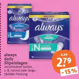 tegut Always daily slipeinlagen Angebot