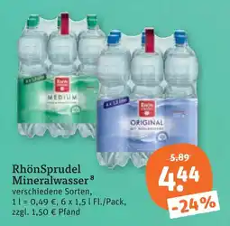 tegut Rhönsprudel mineralwasser Angebot