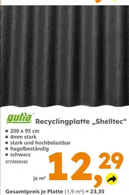Globus Baumarkt Gutta recyclingplatte shelltec Angebot