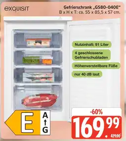 Marktkauf Exquisit gefrierschrank gs80-040e Angebot