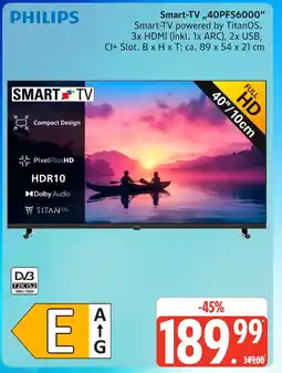 Marktkauf Philips smart-tv 40pfs6000 Angebot