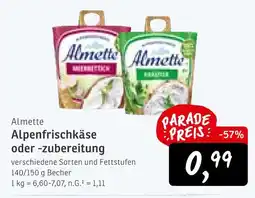 KONSUM Almette alpenfrischkäse Angebot