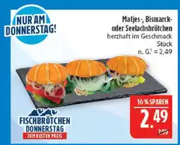 Marktkauf Matjes-, bismarck- oder seelachsbrötchen Angebot