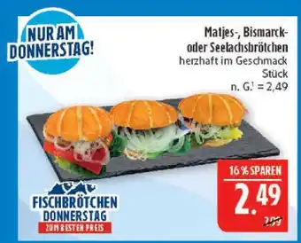 Marktkauf Matjes-, bismarck- oder seelachsbrötchen Angebot