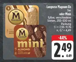 Edeka Langnese magnum eis 3er Angebot