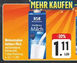 Edeka Weihenstephan haltbare milch Angebot